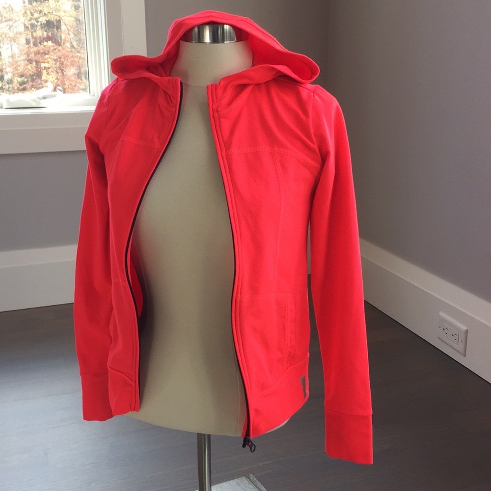 Girls zip up hoodie, performance stretch fabric